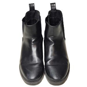 Asos Black Chelsea Ankle Boots Faux Leather Size 6 Womens
